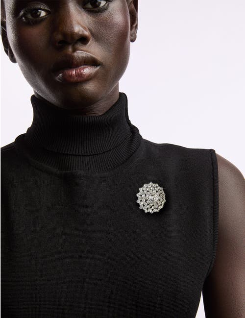 Susan Caplan 1970s Vintage Crystal Brooch In Transparent