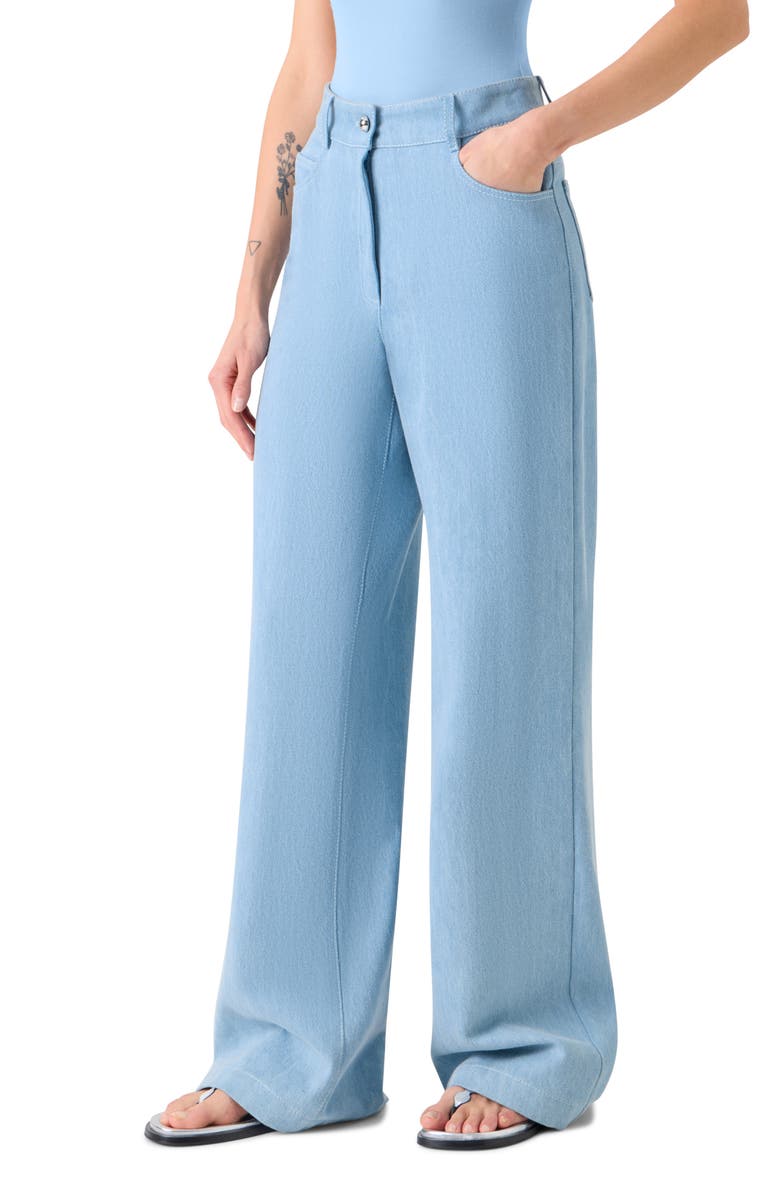 Akris punto Cooper High Waist Wide Leg Jeans, Alternate, color, Sky Blue Denim