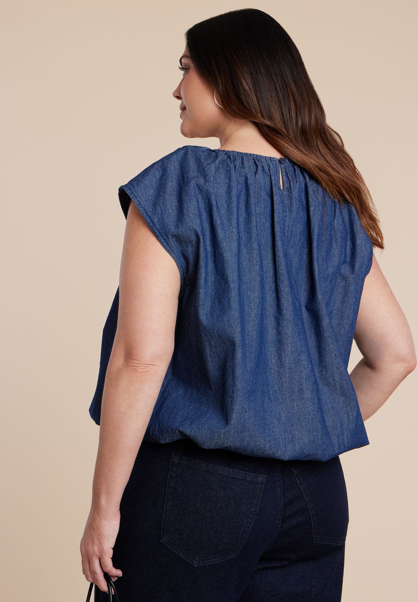 Bubble Chambray Top - image 2