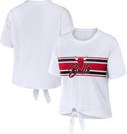 WEAR by Erin Andrews Women's WEAR by Erin Andrews White Chicago Bulls Tie-Front T-Shirt