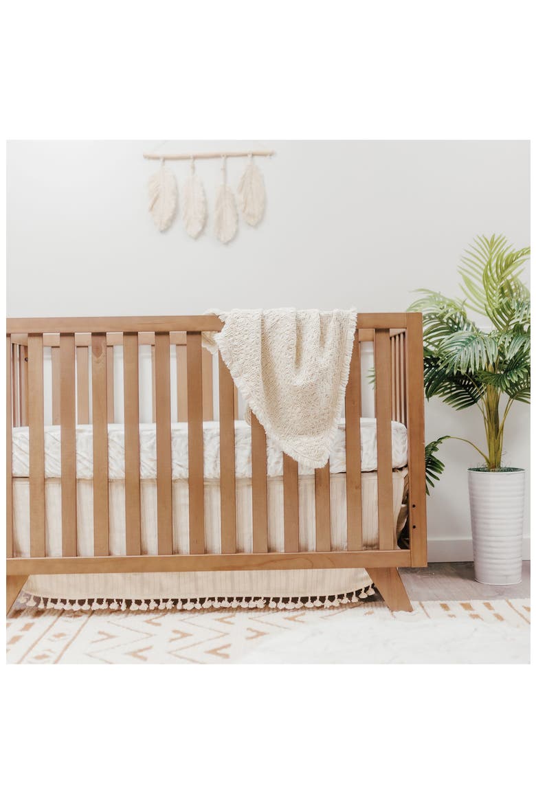 Oatmeal Boho Cotton Jacquard Baby Blanket, Alternate, color, CREAM