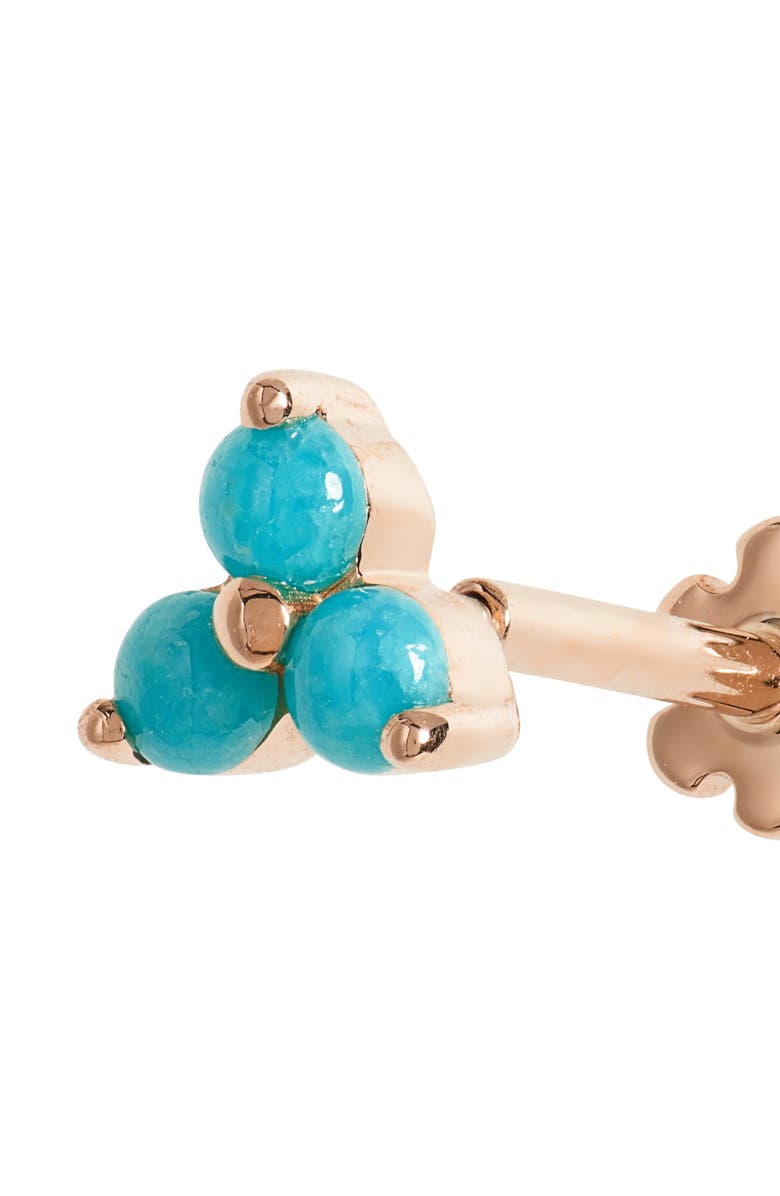 MARIA TASH Trinity Turquoise Threaded Stud Earring, Alternate, color,