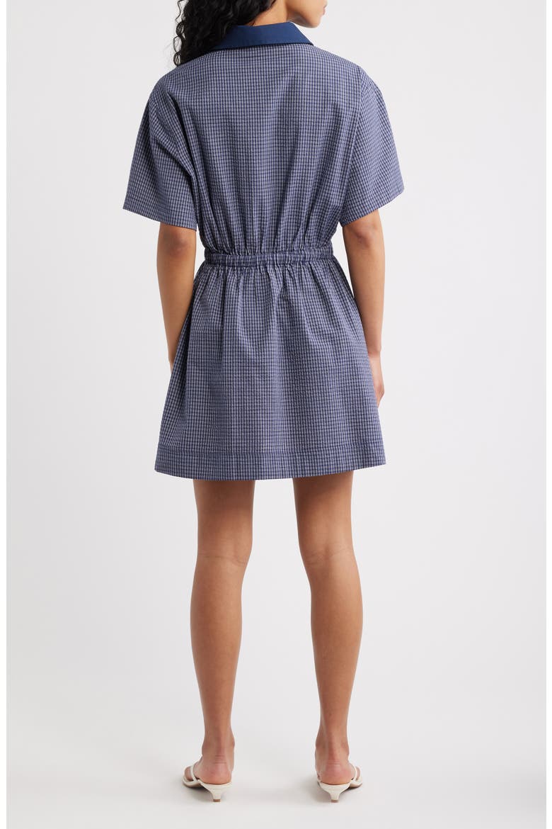 Aeeurra Checkered Cotton Minidress, Alternate, color, BLEU MARINE