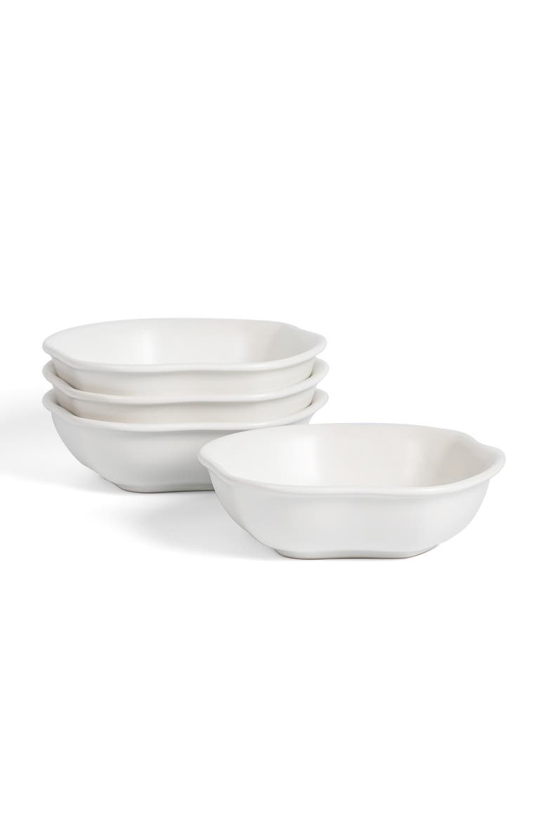 Amorphous Stoneware Pasta Bowl Set, Main, color, White