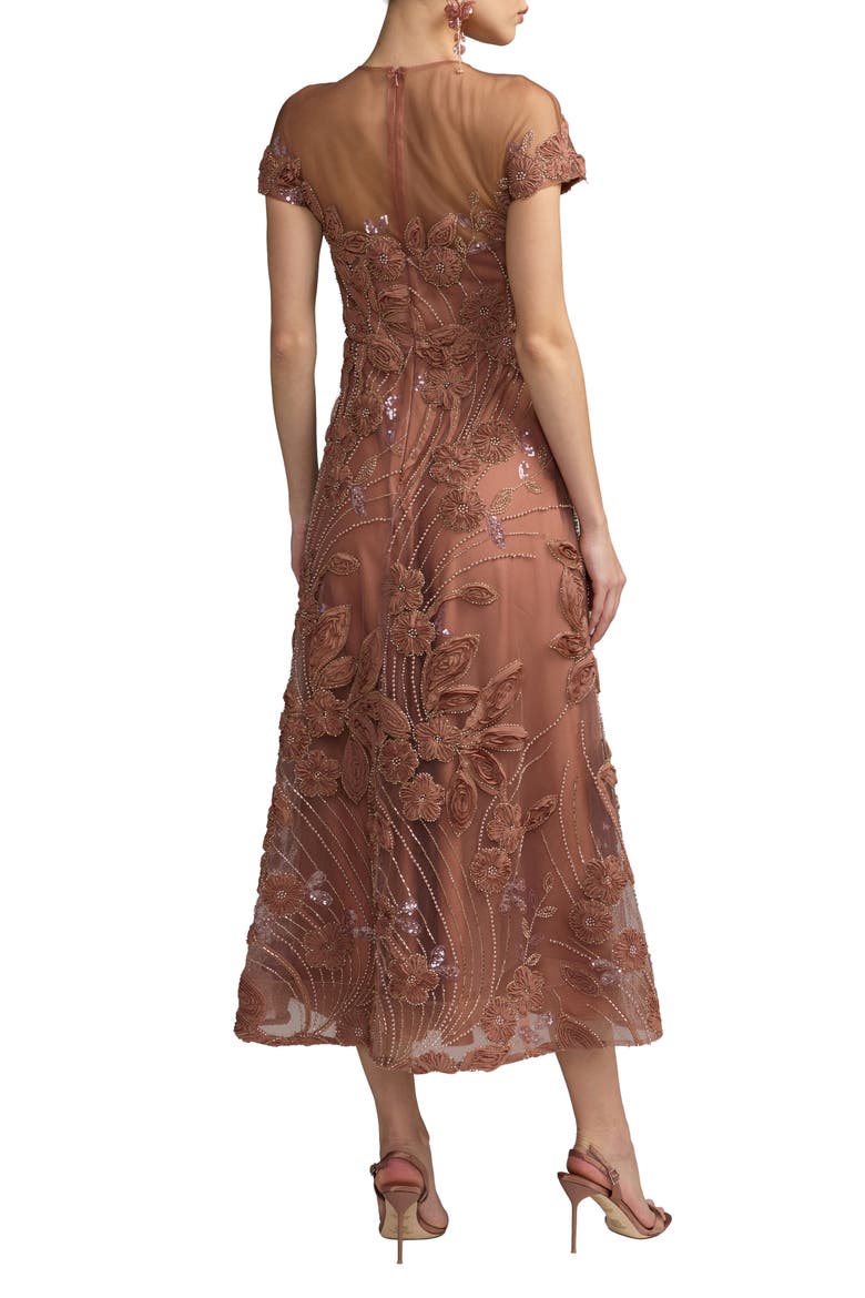 Strapless Stretch Satin Column Gown With Overskirt, Alternate, color, Rust
