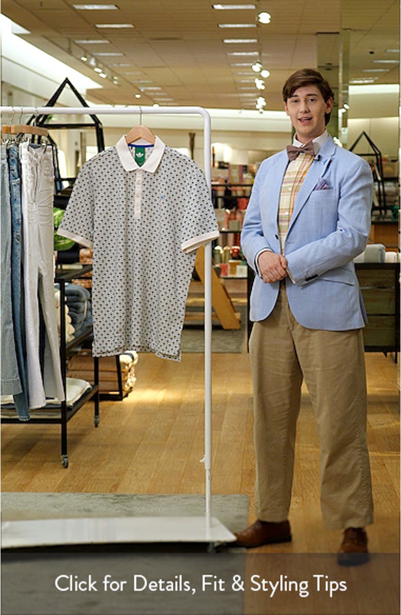 Trefoil & Tee Print Cotton Blend Piqué Golf Polo, sales video thumbnail