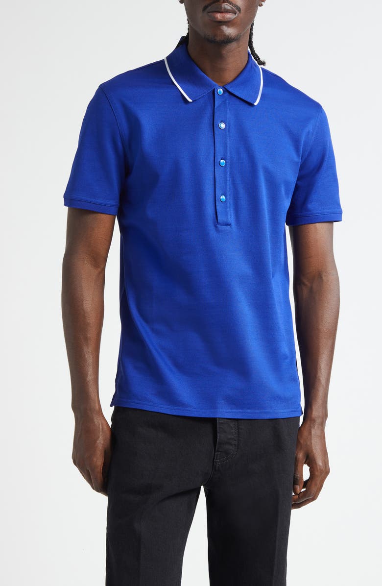 Givenchy Cotton Piqué Polo, Main, color, Electric Blue