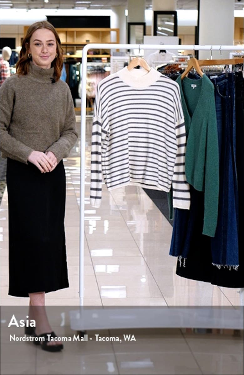 Stripe Play Mock Neck Pullover Sweater, sales video thumbnail