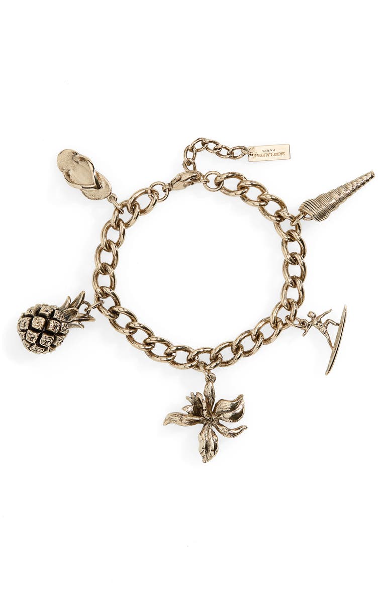 Saint Laurent Hawaii Charm Bracelet, Main, color,