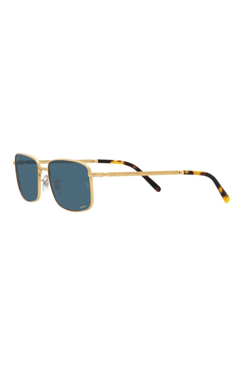 60mm Polarized Rectangular Sunglasses, Alternate, color, POLAR BLUE