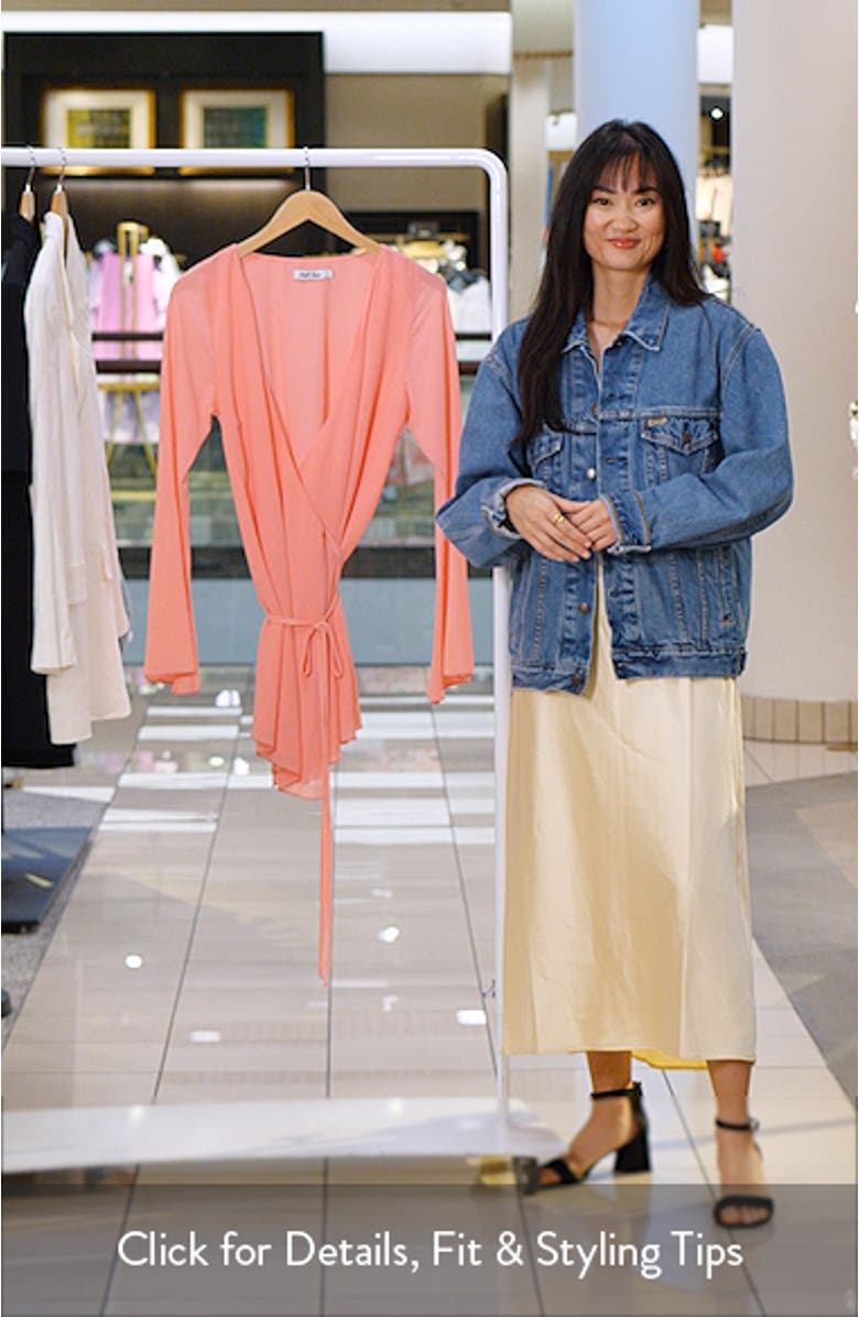 Ariana Long Sleeve Faux Wrap Minidress, sales video thumbnail