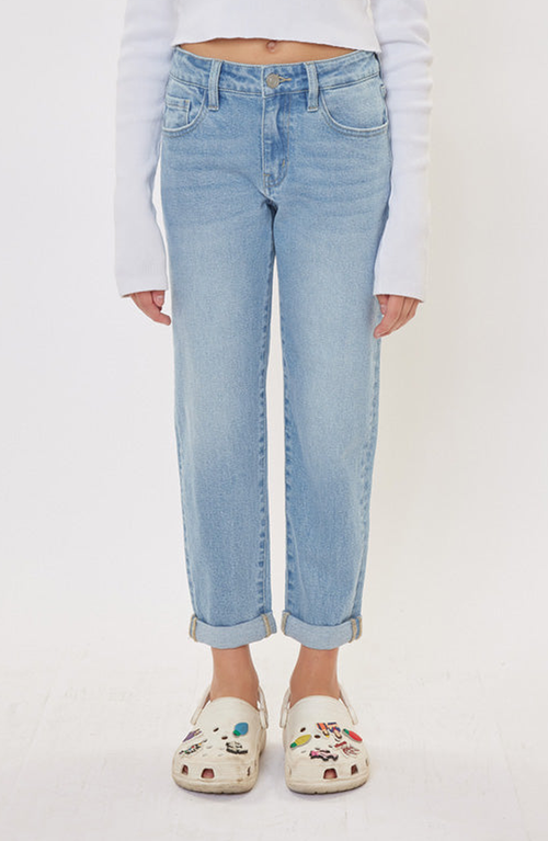 Kancan Kids'  Halo Mid Rise Mom Jeans In Blue