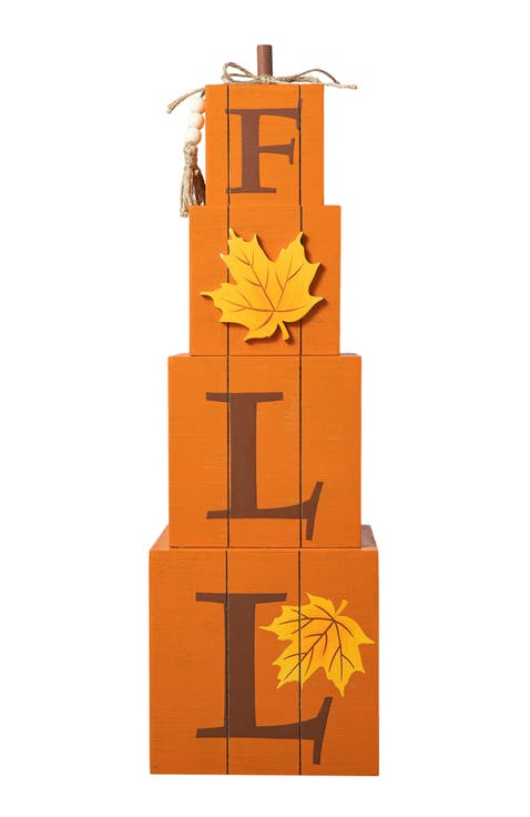Halloween and Fall Wood Reversible Boxed Porch Decor