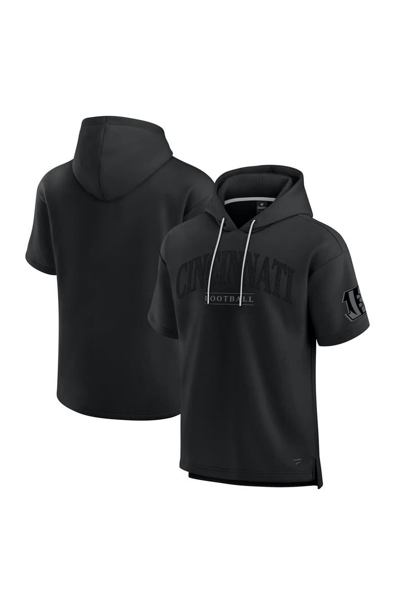 FANATICS Unisex Fanatics  Black Cincinnati Bengals Elements Ready Short Sleeve Pullover Hoodie, Main, color, 