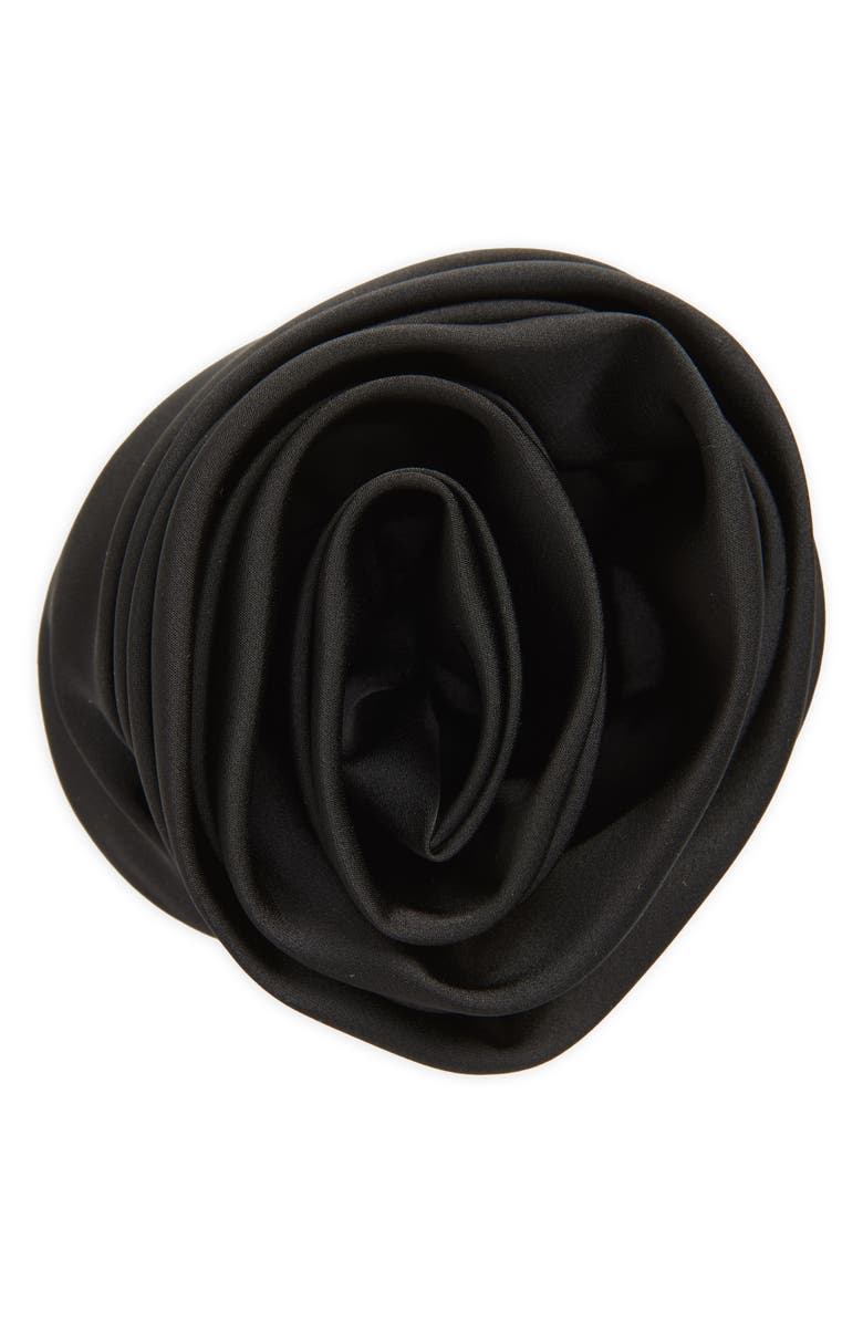 Sandy Liang Fiore Satin Rosette Barette, Main, color, 