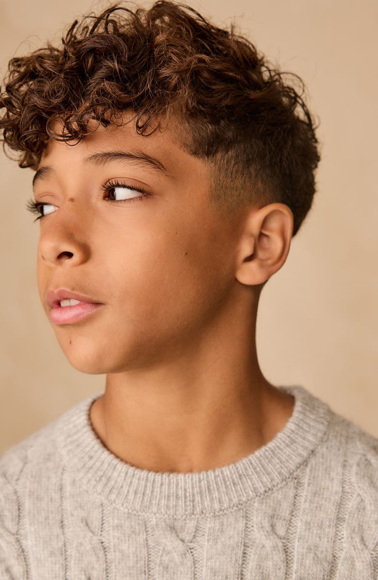 NEXT Kids' Cable Crewneck Sweater, Alternate, color, Grey