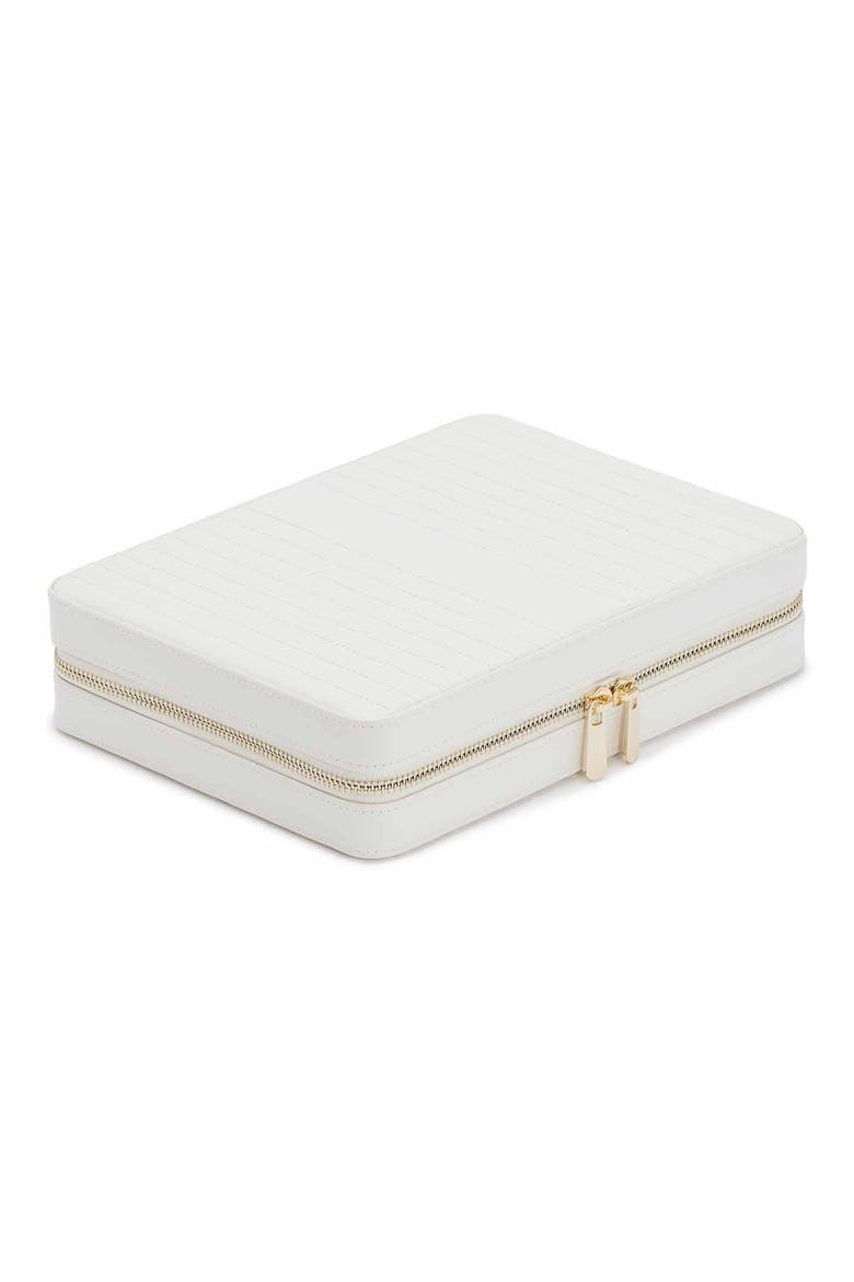 Maria Large Zip Jewelry Case, Main, color, WHITE