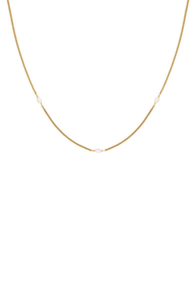 Navette Crystal Necklace, Main, color, GOLD