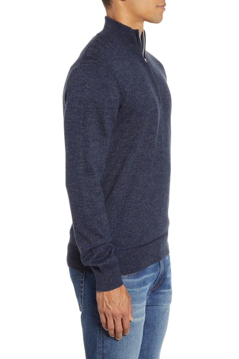 Sconset Half Zip Sweater, Alternate, color, NAVY HEATHER