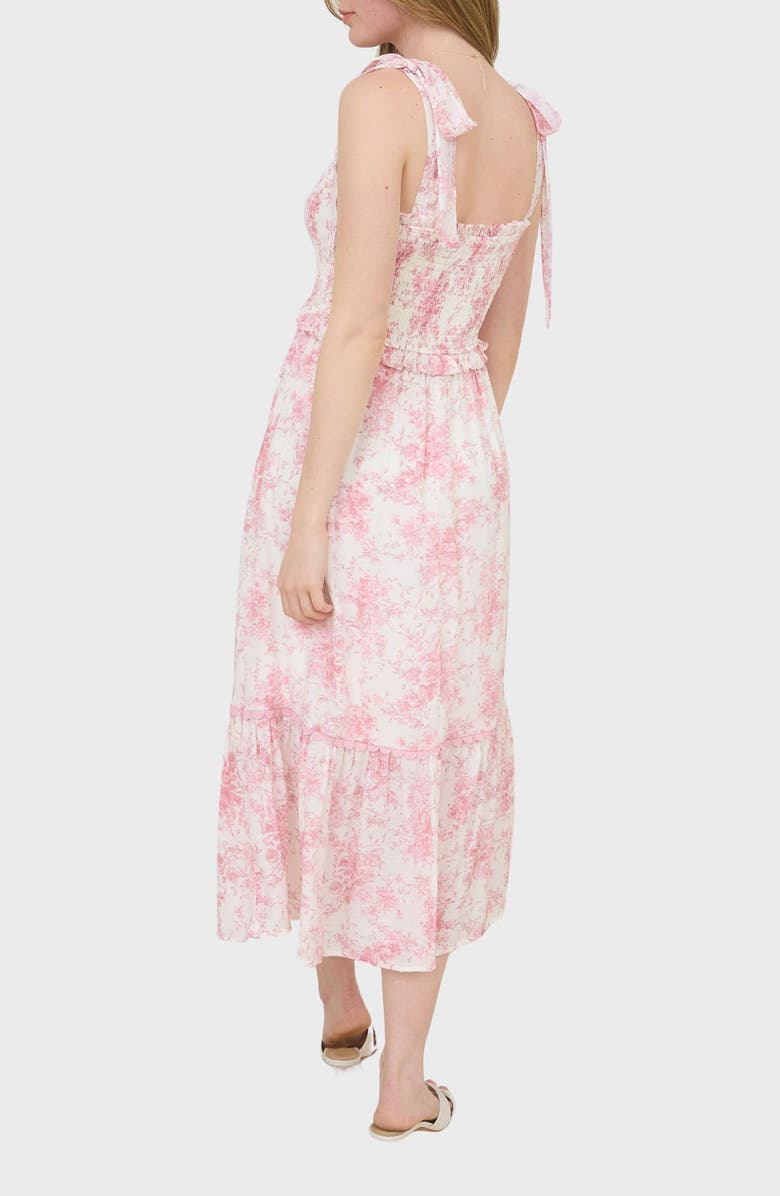 Blu Pepper Floral Ruffle Midi Dress, Alternate, color, Mauve Multi