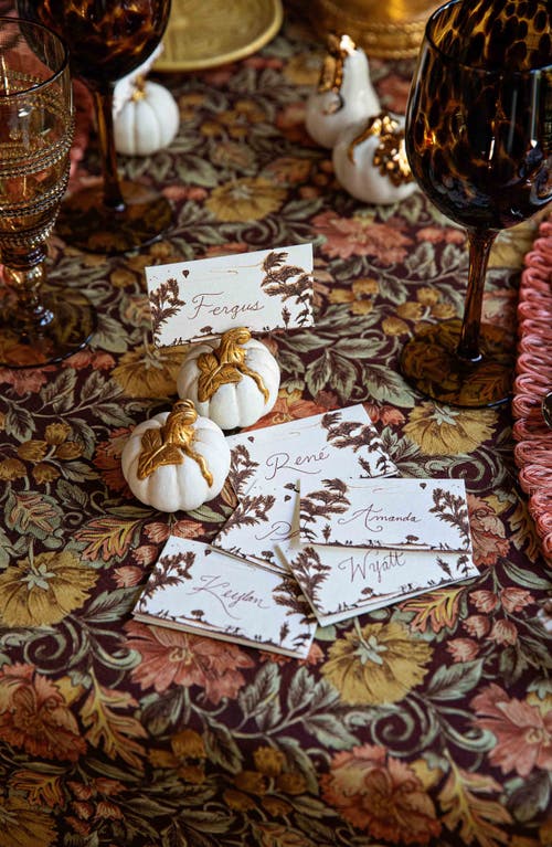 Juliska Forest Walk Pumpkin Set Of 4 Place Card Holders In White