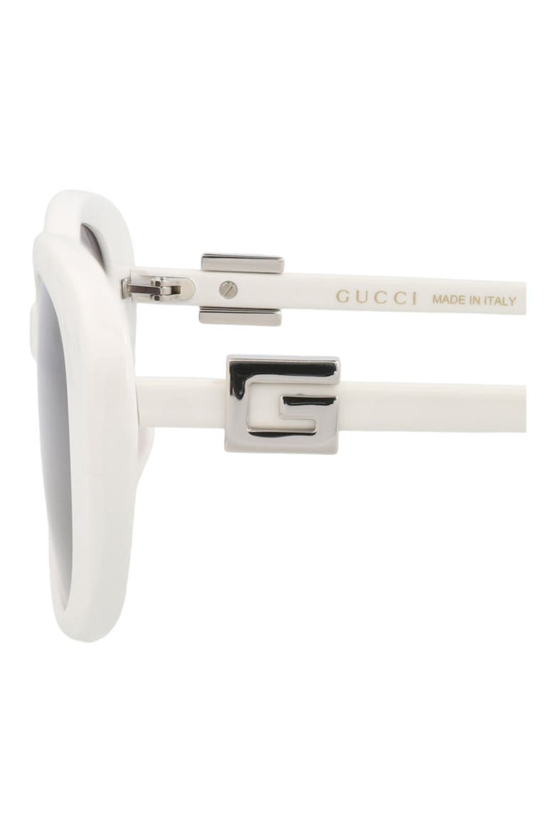 55mm Oval Sunglasses, Alternate, color, WHITE WHITE GREY