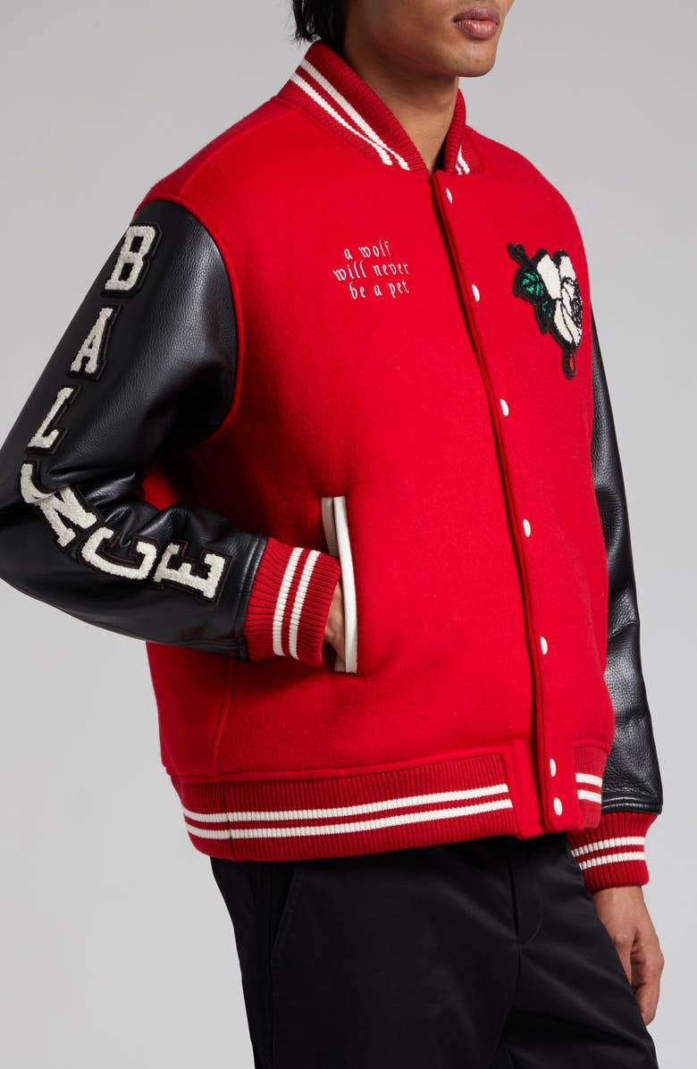 Undercover Balance Wool Blend Varsity Jacket, Alternate, color, 