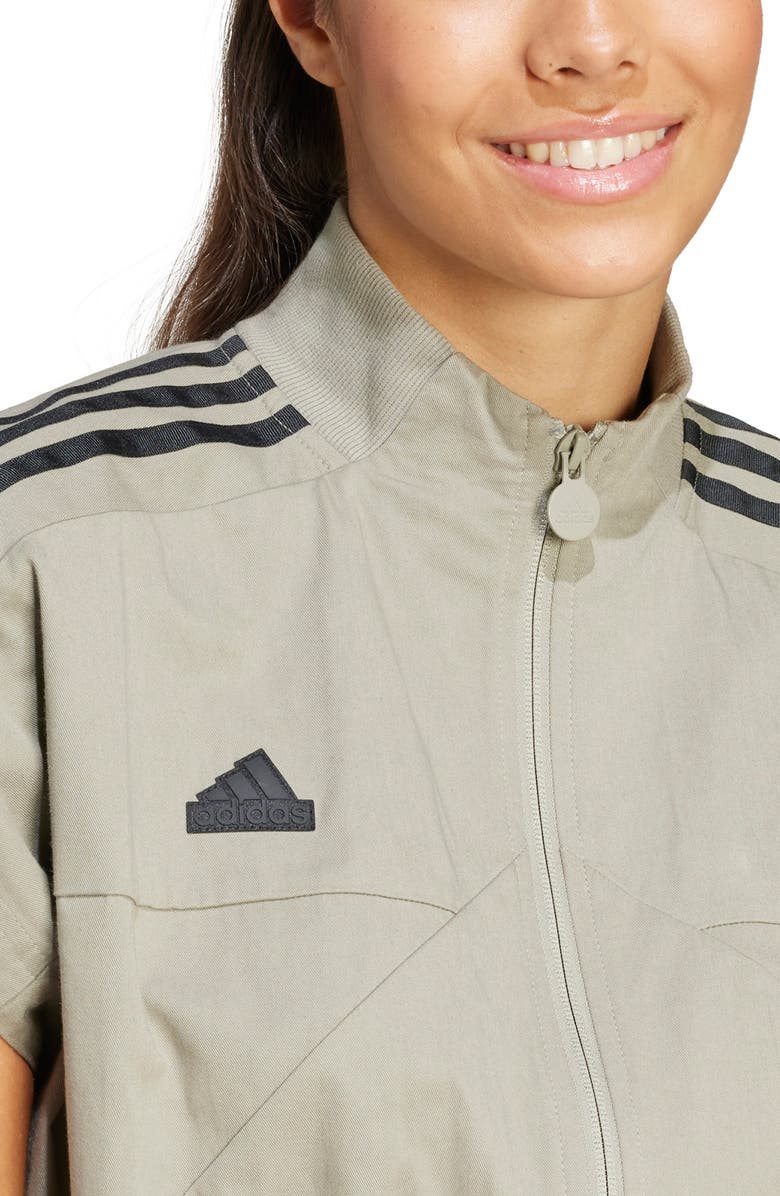 adidas Zip-Up Cotton Twill Jumpsuit, Alternate, color,