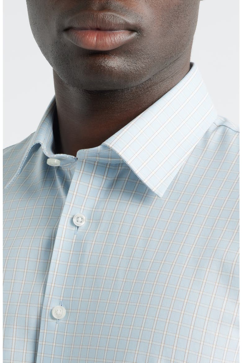 Trim Fit Premium Performance Dress Shirt, Alternate, color, BLUE OAKSPIRE GRID