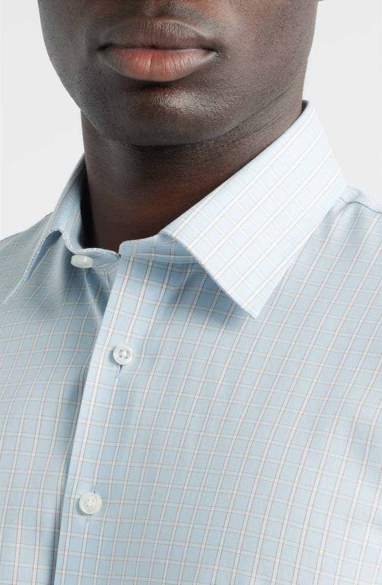 Nordstrom Trim Fit Premium Performance Dress Shirt, Alternate, color, Blue Oakspire Grid
