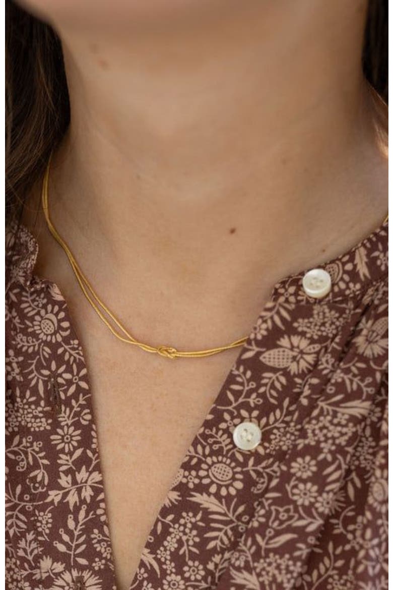 Double-Strand Love Knot Necklace, Alternate, color, Gold