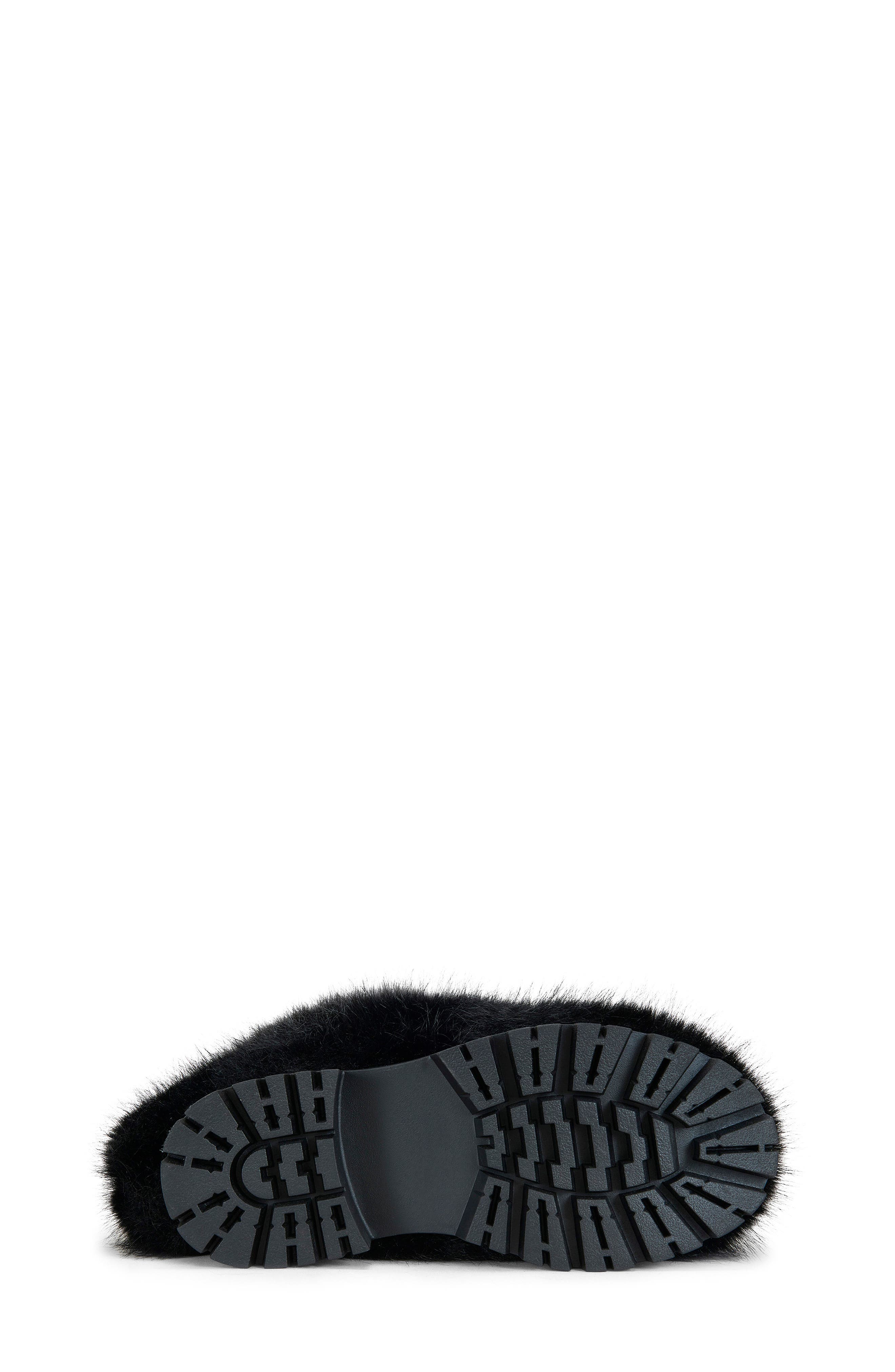 AZALEA WANG Lisboa Cuffed Faux Fur Bootie, Alternate, color, Black