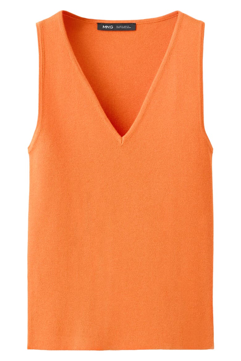 V-Neck Fine Knit Top, Alternate, color, ORANGE