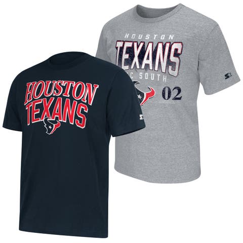 Men's Starter Navy/Heather Gray Houston Texans Two-Pack Logo T-Shirt Set