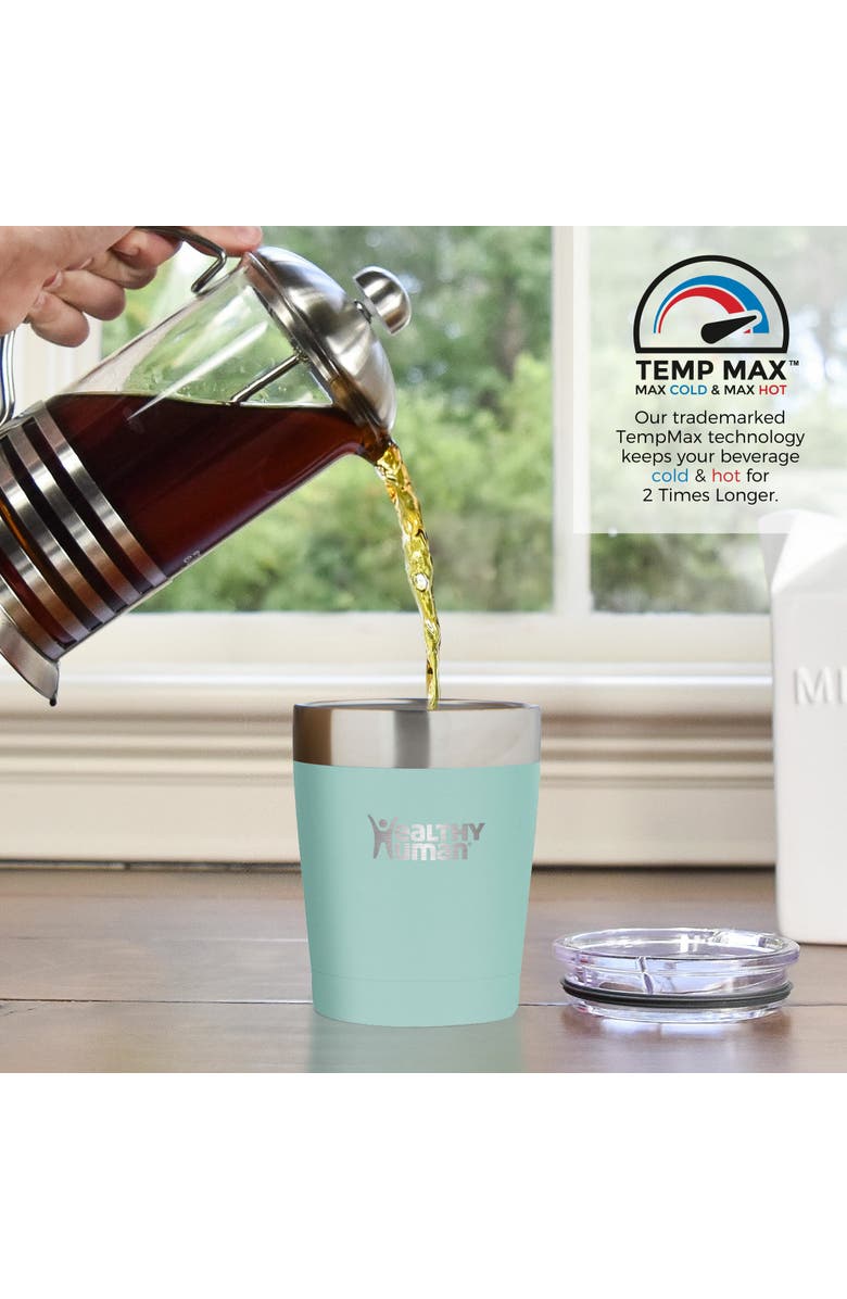 Healthy Human Stainless Steel Tumbler with Straw Splash, Alternate, color, Green