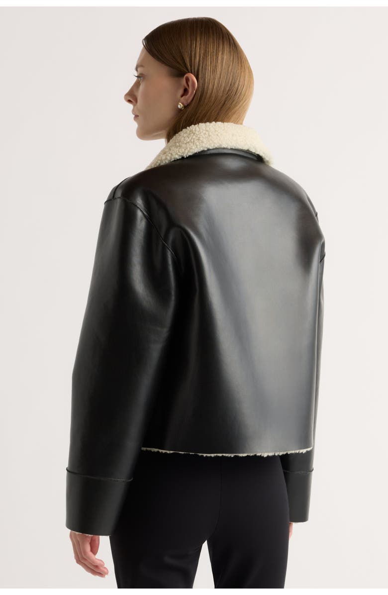 Modern Citizen Bonnie Shearling-Collar Coat, Alternate, color, Black