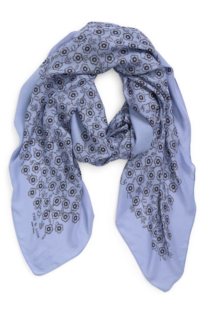 rag & bone Mel Floral Scarf, Main, color, Blue Floral
