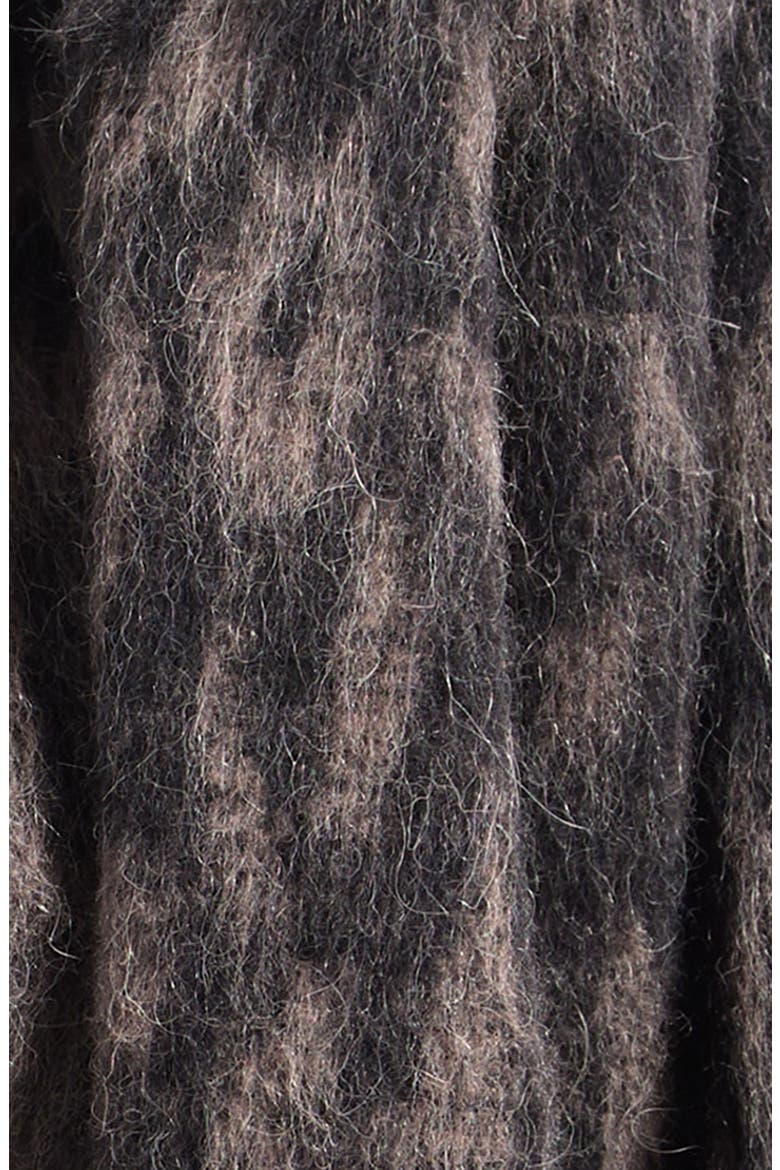 Brushed Wool & Alpaca Blend Scarf, Alternate, color, BLACK BROWN