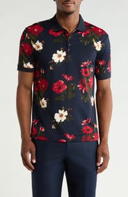 Cactus Man Floral Print Short Sleeve Polo