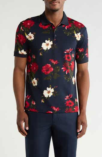 Floral Print Short Sleeve Polo