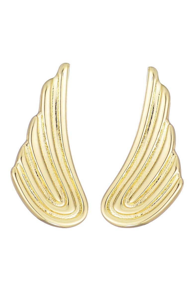 Winged Stud Earrings, Alternate, color, GOLD