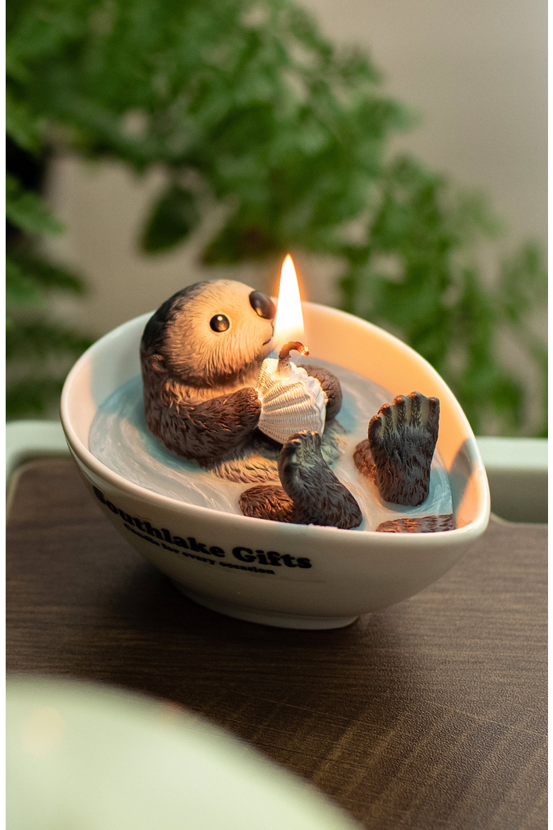 Sea Otter Candle, Alternate, color, White