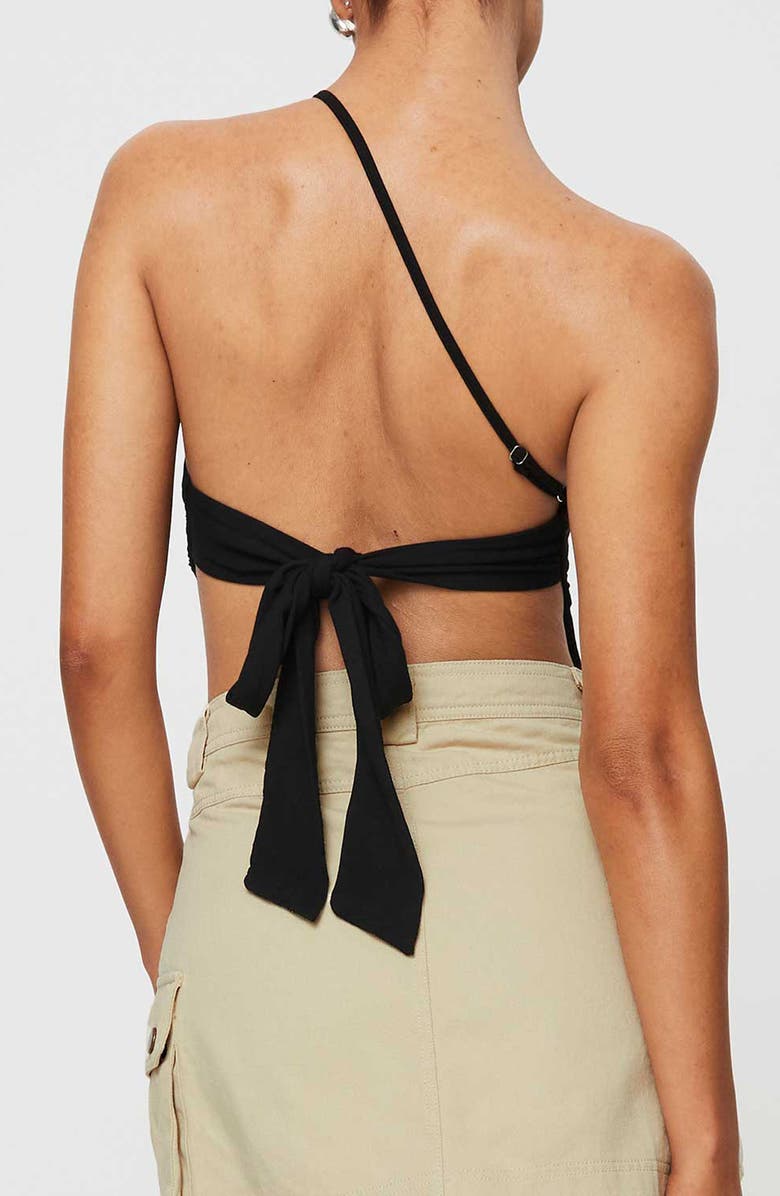 Princess Polly Talfourd One-Shoulder Asymmetric Top, Alternate, color, Black