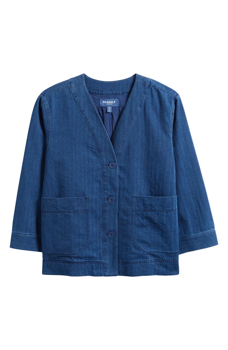 Seasalt Cornwall Penwerris Denim Chore Jacket, Main, color, Mid Indigo