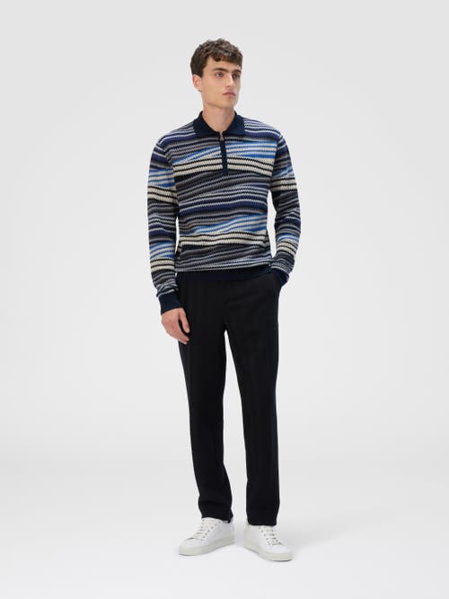 Missoni Long Sleeve Polo With Zip And Striped Zigzag Pattern In Multi