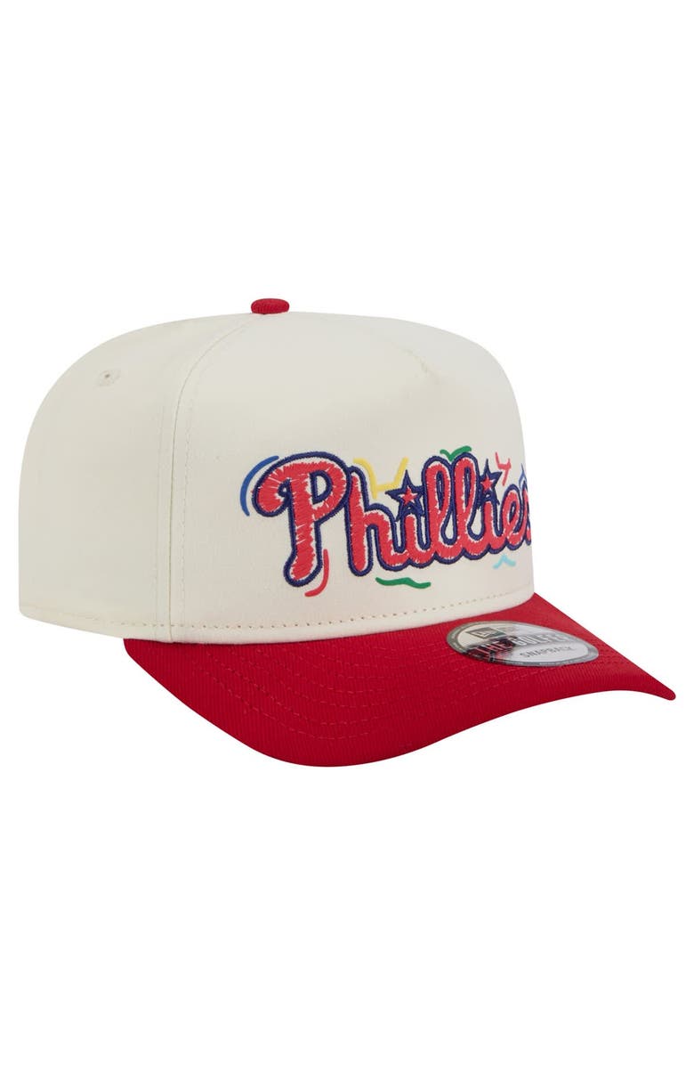 New Era Men's New Era  White Philadelphia Phillies Team Scribble Golfer Adjustable Hat, Alternate, color, 