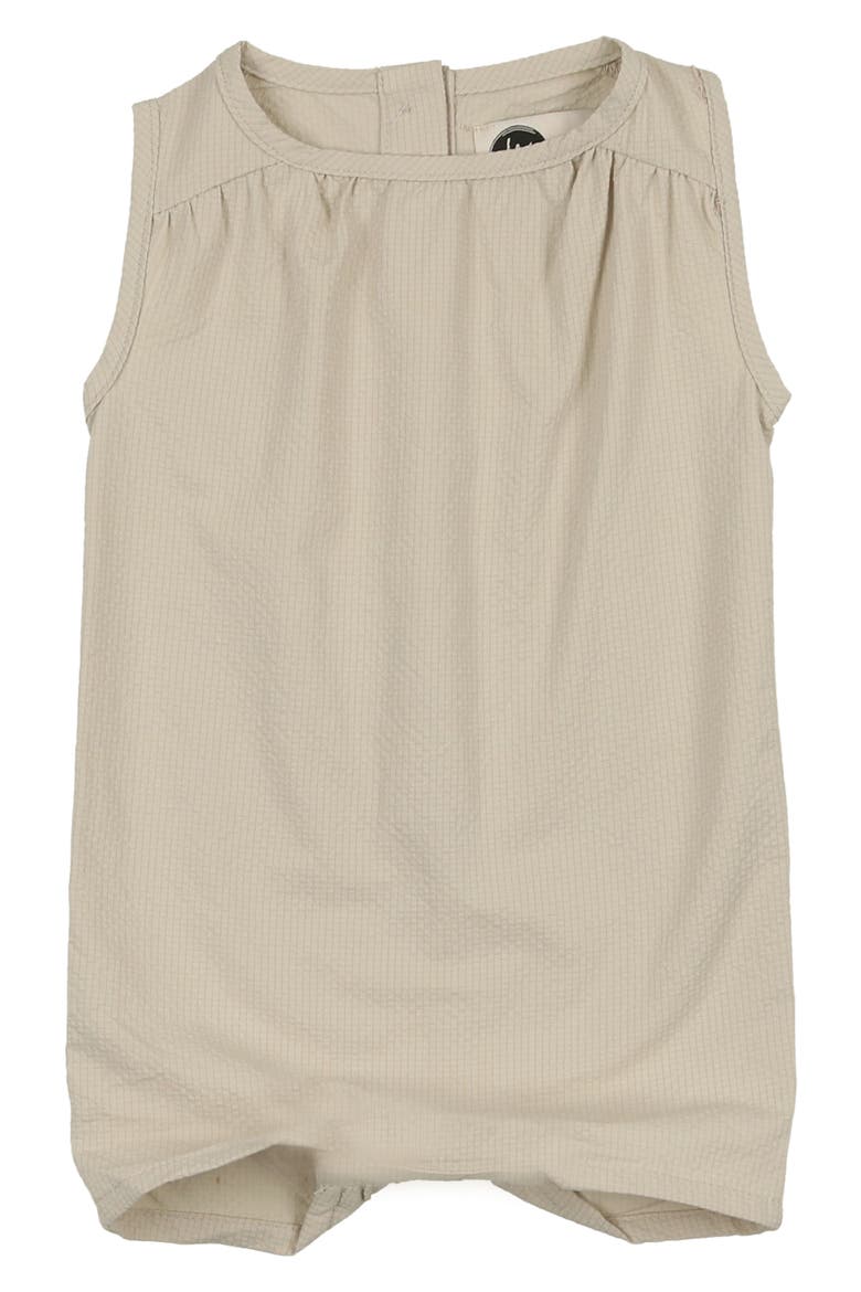 Kids' Textured Grid Romper, Main, color, SAND