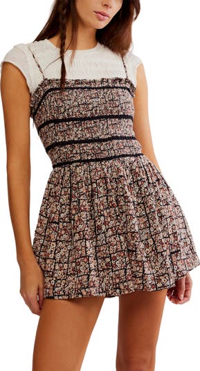Free People Bali Checked Out Floral Romper | Nordstrom