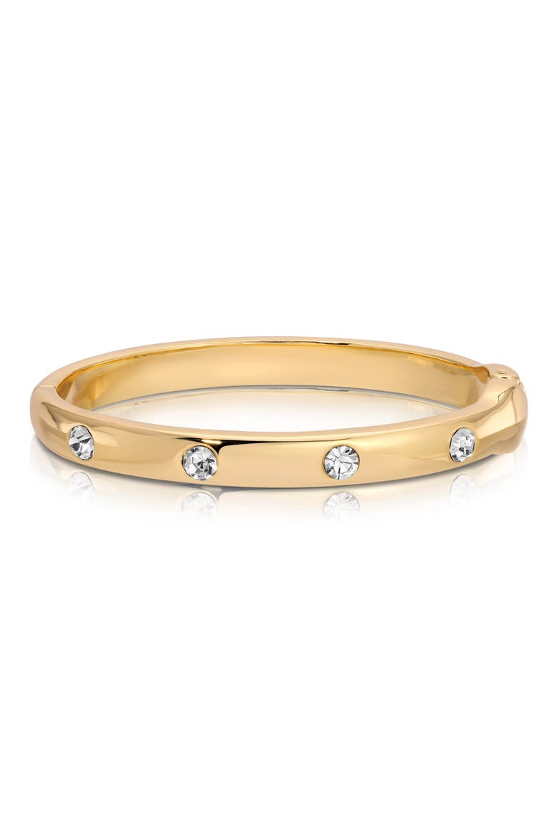 Studded Crystal Bangle, Main, color, GOLD