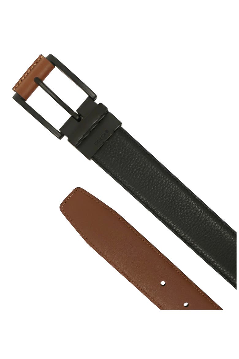 Reversible Leather Belt, Alternate, color, BLACK TO COGNAC